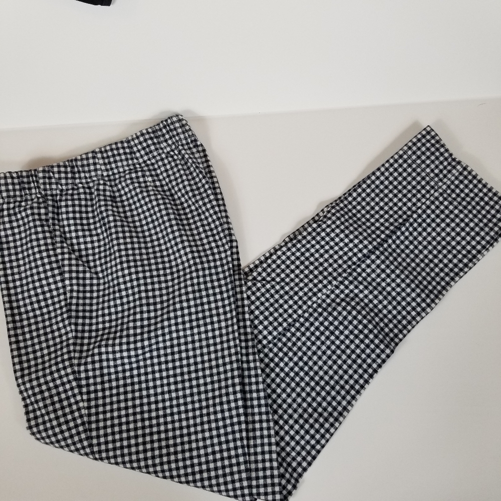BRANDY MELVILLE Check Pants Navy/White
